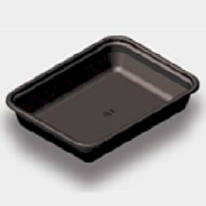 31.8 Oz 7590-150 1-Compartment Black Food Tray 