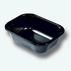 CPET top seal meal tray 2 compartments black 225x175x43mm